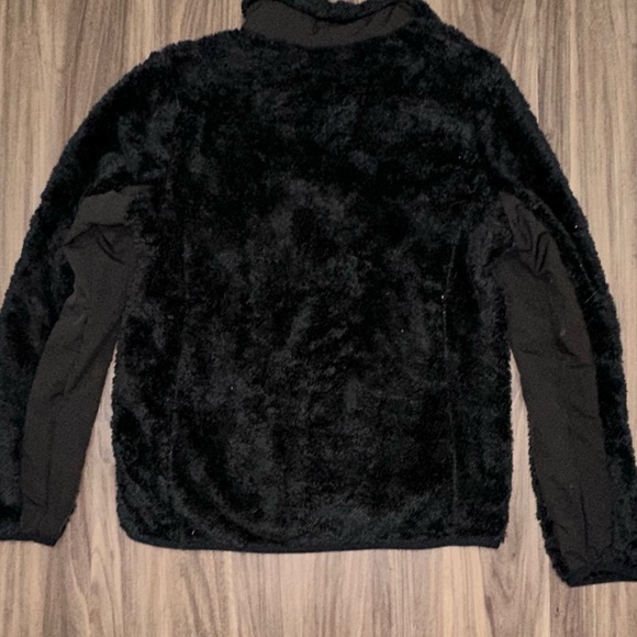 NEW BALANCE NB Full Zip Fleece Pile Faux Fur Jacket Black - Picture 5 of 5